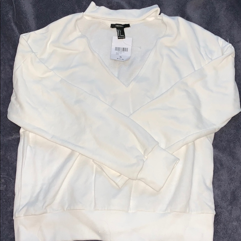 White Choker Sweatshirt